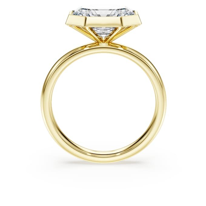 Octagon Bezel Ring Lab-Grown Diamonds 3.0 Ct Tw, Octagon Shape, 14K Yellow Gold Octagon Bezel Ring Lab-Grown Diamonds 3.0 Ct Tw, Octagon Shape, 14K Yellow Gold