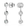 Octagon Drop Earrings Lab-Grown Diamonds 0.6 Ct Tw, Round Shape, Sterling Silver