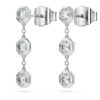 Octagon Drop Earrings Lab-Grown Diamonds 0.6 Ct Tw, Round Shape, Sterling Silver