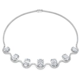 Octagon Necklace Lab-Grown Diamonds 37.70 Ct Tw, Octagon Shape, 18K White Gold