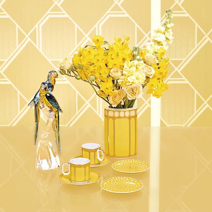 Signum Vase Porcelain, Medium, Yellow Signum Vase Porcelain, Medium, Yellow