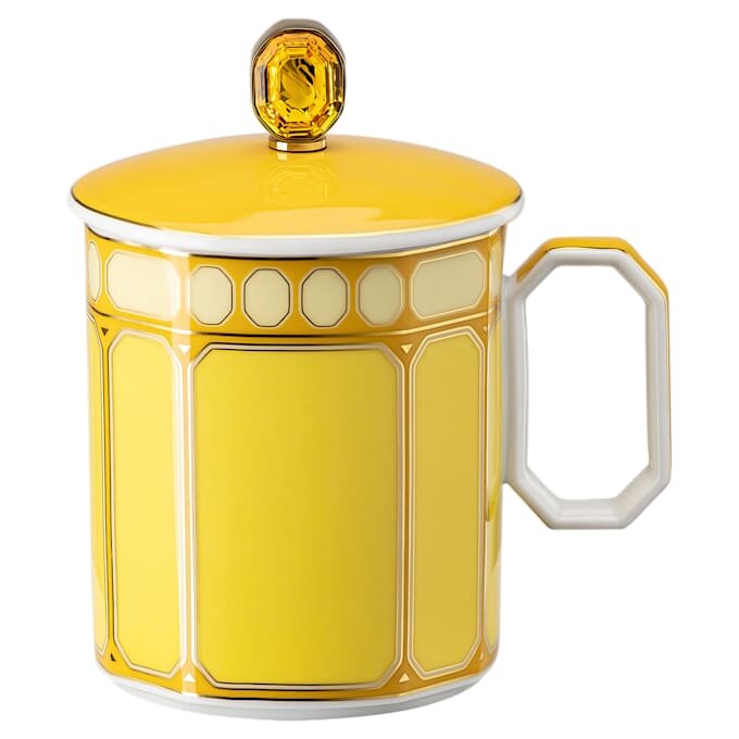Signum Mug with Lid Porcelain, Yellow Signum Mug with Lid Porcelain, Yellow