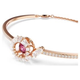 Snake Bangle Mixed Cuts, Year of the Snake, Red, Rose Gold-Tone Plated