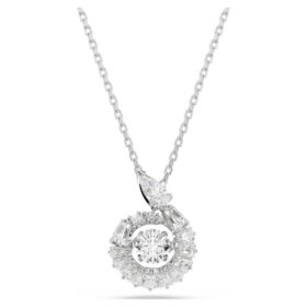 Snake Pendant Mixed Cuts, Year of the Snake, White, Rhodium Plated