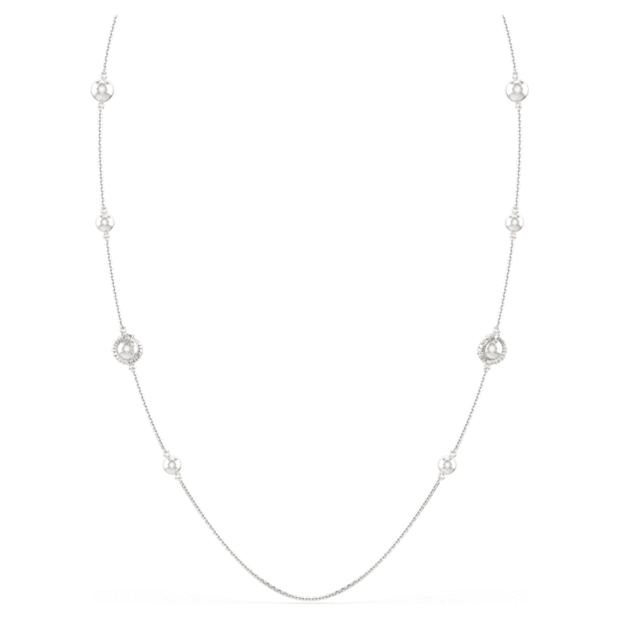 Snake Strandage Crystal Pearl, Mixed Cuts, Year of the Snake, White, Rhodium Plated Snake Strandage Crystal Pearl, Mixed Cuts, Year of the Snake, White, Rhodium Plated