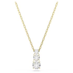 Stilla Attract Pendant Round Cut, White, Gold-Tone Plated Stilla Attract Pendant Round Cut, White, Gold-Tone Plated