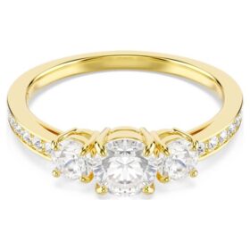 Stilla Attract Ring Round Cut, White, Gold-Tone Plated Stilla Attract Ring Round Cut, White, Gold-Tone Plated