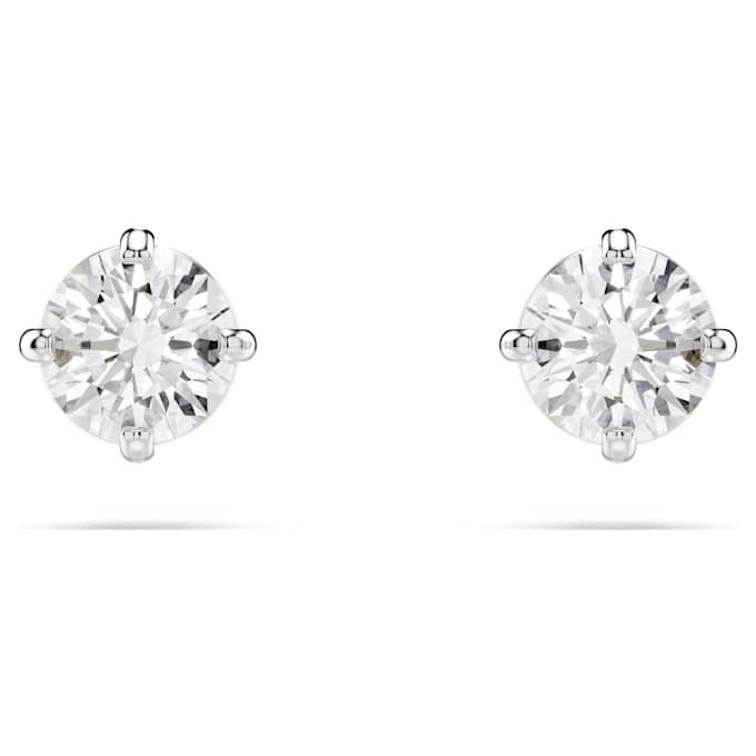 Stilla Attract Stud Earrings Round Cut, White, Rhodium Plated Stilla Attract Stud Earrings Round Cut, White, Rhodium Plated