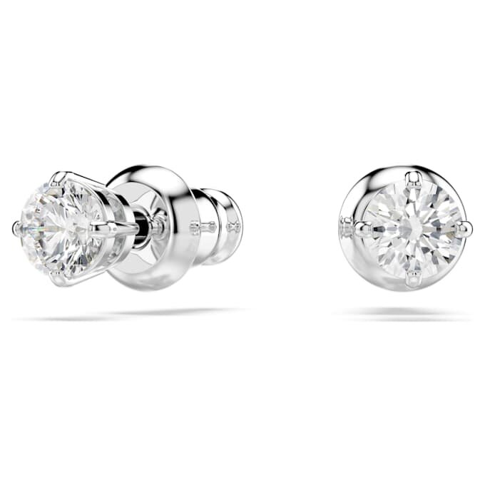 Stilla Attract Stud Earrings Round Cut, White, Rhodium Plated Stilla Attract Stud Earrings Round Cut, White, Rhodium Plated