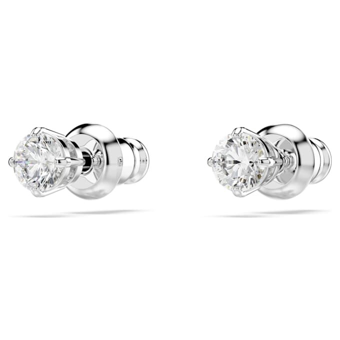 Stilla Attract Stud Earrings Round Cut, White, Rhodium Plated Stilla Attract Stud Earrings Round Cut, White, Rhodium Plated