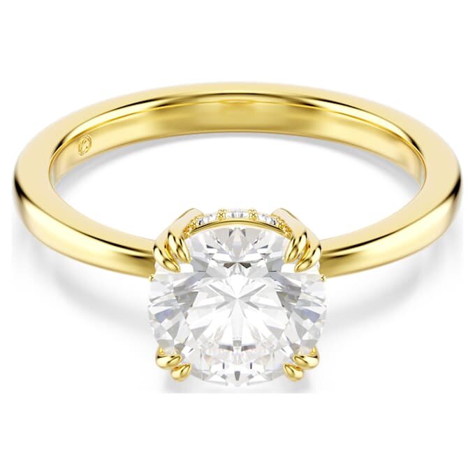 Stilla Cocktail Ring Round Cut, White, Gold-Tone Plated Stilla Cocktail Ring Round Cut, White, Gold-Tone Plated