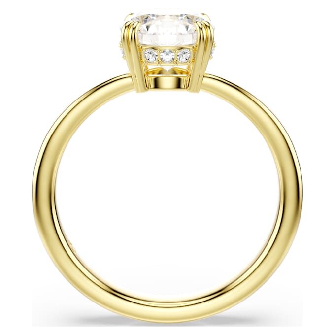 Stilla Cocktail Ring Round Cut, White, Gold-Tone Plated Stilla Cocktail Ring Round Cut, White, Gold-Tone Plated