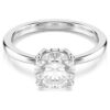 Stilla Cocktail Ring Round Cut, White, Silver-Tone Finish Stilla Cocktail Ring Round Cut, White, Silver-Tone Finish