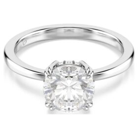Stilla Cocktail Ring Round Cut, White, Silver-Tone Finish Stilla Cocktail Ring Round Cut, White, Silver-Tone Finish