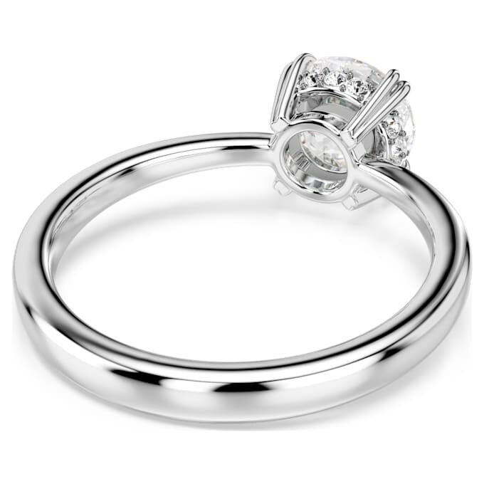 Stilla Cocktail Ring Round Cut, White, Silver-Tone Finish Stilla Cocktail Ring Round Cut, White, Silver-Tone Finish