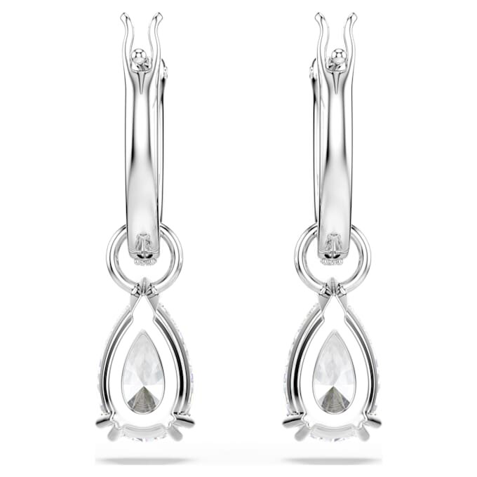 Stilla Drop Earrings Pear Cut, Round Cut, White, Rhodium Plated Stilla Drop Earrings Pear Cut, Round Cut, White, Rhodium Plated