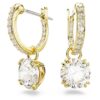 Stilla Drop Earrings Round Cut, White, Gold-Tone Plated