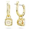 Stilla Drop Earrings Round Cut, White, Gold-Tone Plated