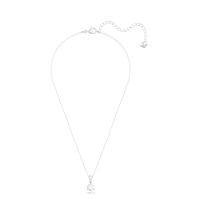 Stilla Pendant Round Cut, White, Rhodium Plated Stilla Pendant Round Cut, White, Rhodium Plated