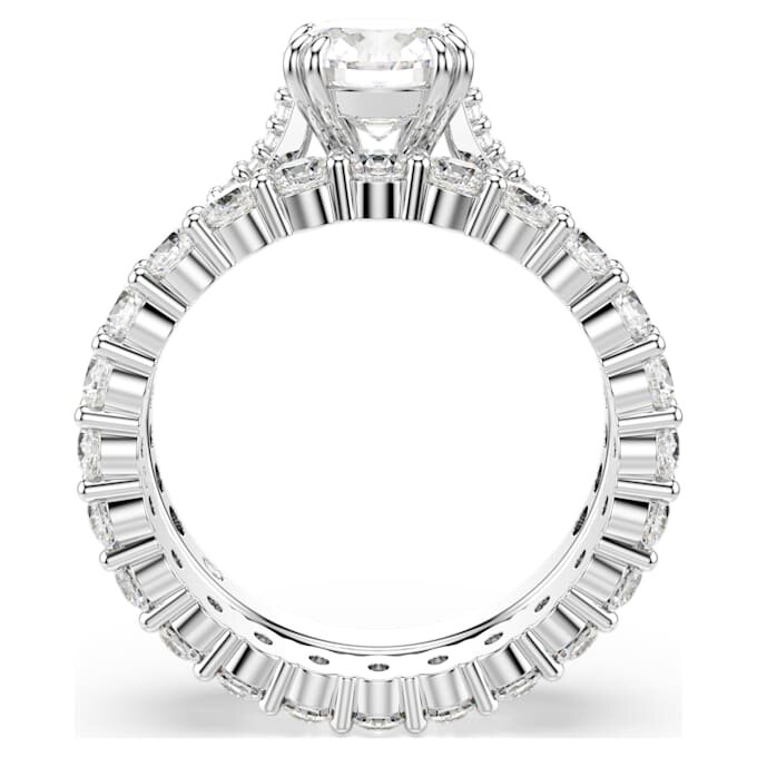 Stilla Ring Set (2), Round Cut, White, Rhodium Plated Stilla Ring Set (2), Round Cut, White, Rhodium Plated