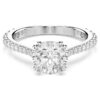 Stilla Ring Set (2), Round Cut, White, Rhodium Plated Stilla Ring Set (2), Round Cut, White, Rhodium Plated