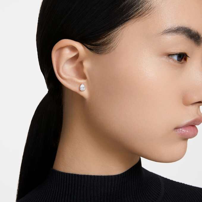 Stilla Stud Earrings Pear Cut, White, Rose Gold-Tone Plated Stilla Stud Earrings Pear Cut, White, Rose Gold-Tone Plated