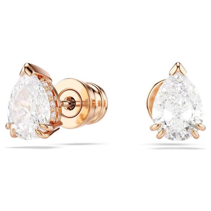 Stilla Stud Earrings Pear Cut, White, Rose Gold-Tone Plated Stilla Stud Earrings Pear Cut, White, Rose Gold-Tone Plated