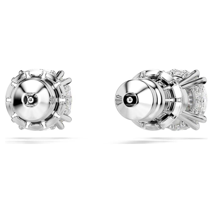Stilla Stud Earrings Round Cut, White, Rhodium Plated Stilla Stud Earrings Round Cut, White, Rhodium Plated