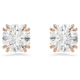 Stilla Stud Earrings Round Cut, White, Rose Gold-Tone Plated Stilla Stud Earrings Round Cut, White, Rose Gold-Tone Plated