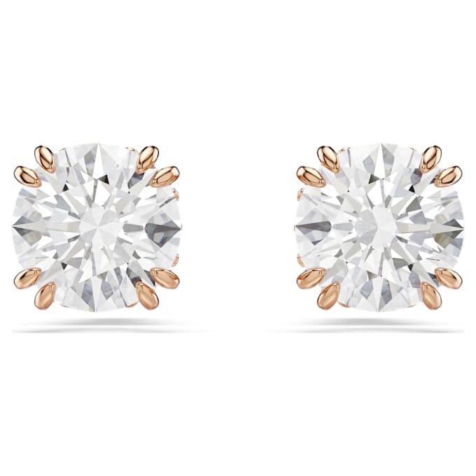Stilla Stud Earrings Round Cut, White, Rose Gold-Tone Plated Stilla Stud Earrings Round Cut, White, Rose Gold-Tone Plated