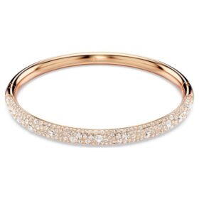 Sublima Bangle Snow Pavé, White, Rose Gold-Tone Plated