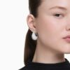 Sublima Earrings Large, White, Rhodium Plated Sublima Earrings Large, White, Rhodium Plated