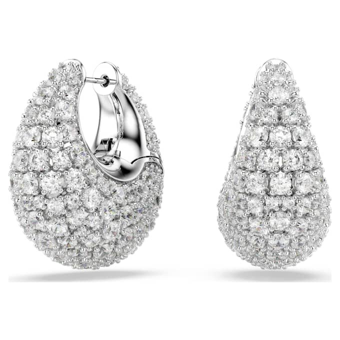 Sublima Earrings Large, White, Rhodium Plated Sublima Earrings Large, White, Rhodium Plated