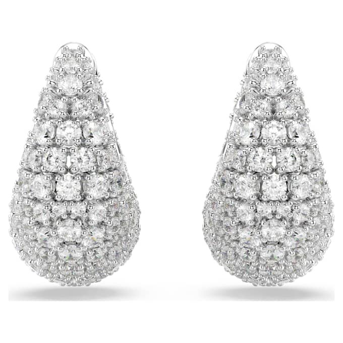 Sublima Earrings Large, White, Rhodium Plated Sublima Earrings Large, White, Rhodium Plated