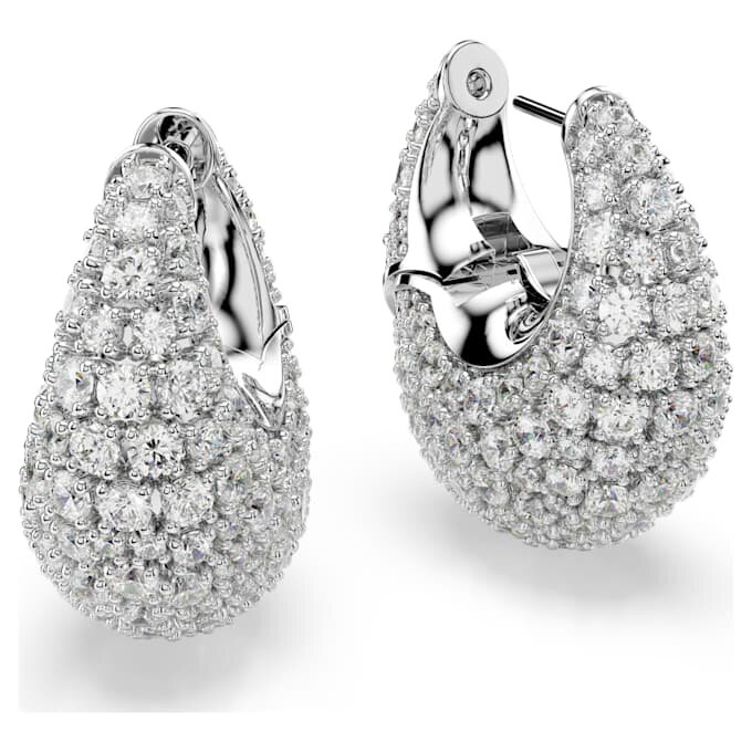 Sublima Earrings Large, White, Rhodium Plated Sublima Earrings Large, White, Rhodium Plated