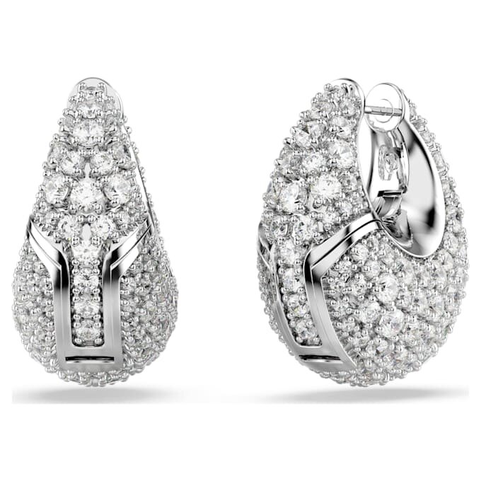 Sublima Earrings Large, White, Rhodium Plated Sublima Earrings Large, White, Rhodium Plated