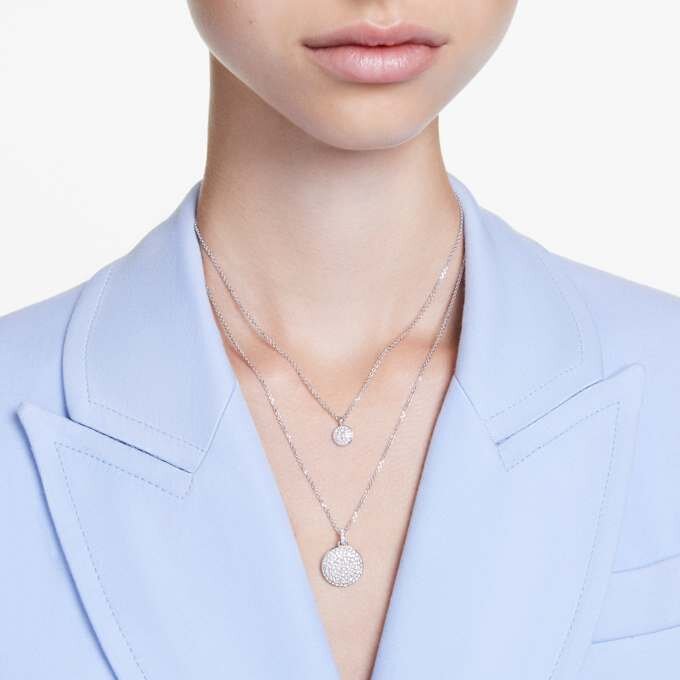 Sublima Layered Pendant White, Rhodium Plated Sublima Layered Pendant White, Rhodium Plated