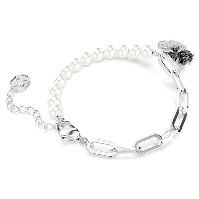 Swan Bracelet Crystal Pearl, Swan, Black, Mixed Metal Finish Swan Bracelet Crystal Pearl, Swan, Black, Mixed Metal Finish