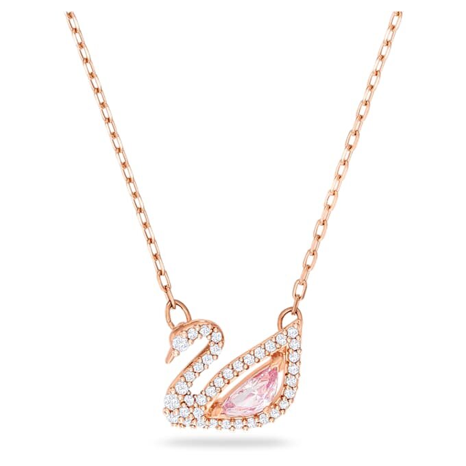 Swan Necklace Swan, Pink, Rose Gold-Tone Plated Swan Necklace Swan, Pink, Rose Gold-Tone Plated