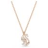 Swan Pendant Mixed Cuts, Swan, White, Rose Gold-Tone Plated