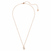 Swan Pendant Mixed Cuts, Swan, White, Rose Gold-Tone Plated