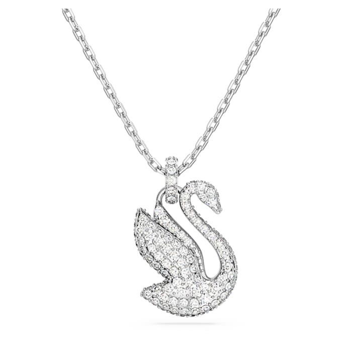 Swan Pendant Swan, Medium, White, Rhodium Plated Swan Pendant Swan, Medium, White, Rhodium Plated