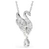 Swan Pendant Swan, White, Rhodium Plated