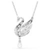 Swan Pendant Swan, White, Rhodium Plated