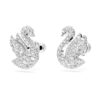 Swan Stud Earrings Swan, White, Rhodium Plated