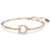 Symbolica Bangle Pavé, Horse Shoe, White, Rose Gold-Tone Plated
