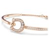 Symbolica Bangle Pavé, Horse Shoe, White, Rose Gold-Tone Plated