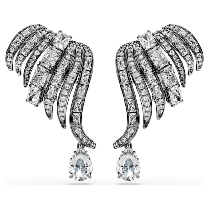 The Vienna Collection Ear Cuffs Feather, White, Ruthenium Plated The Vienna Collection Ear Cuffs Feather, White, Ruthenium Plated