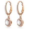 Una Angelic Drop Earrings Round Cut, Pavé, White, Rose Gold-Tone Plated Una Angelic Drop Earrings Round Cut, Pavé, White, Rose Gold-Tone Plated