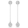 Una Angelic Drop Earrings Round Cut, White, Rhodium Plated